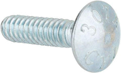 Value Collection - #10-24 UNC 3/4" Length Under Head, Standard Square Neck, Carriage Bolt - Grade 2 Steel, Zinc-Plated Finish - Industrial Tool & Supply