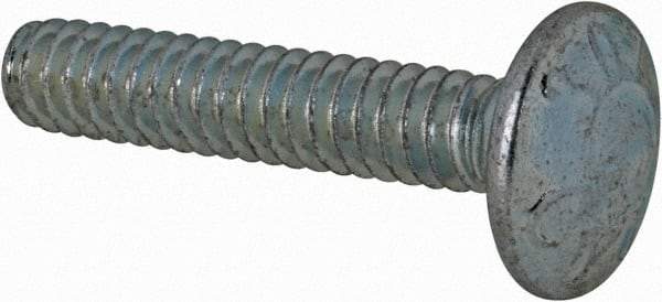 Value Collection - #10-24 UNC 1" Length Under Head, Standard Square Neck, Carriage Bolt - Grade 2 Steel, Zinc-Plated Finish - Industrial Tool & Supply