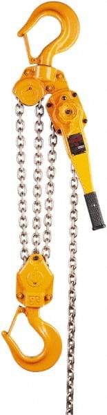 Harrington Hoist - 18,000 Lb Lifting Capacity, 15' Lift Height, Lever Hoist - Made from Chain, 78 Lb Avg Pull to Lift Rated Load, 3 Chains - Industrial Tool & Supply
