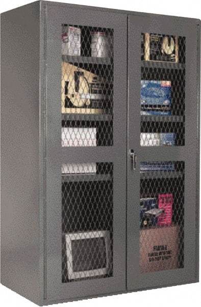 Durham - 4 Shelf Visible Storage Cabinet - Steel, 36" Wide x 18" Deep x 72" High, Gray - Industrial Tool & Supply