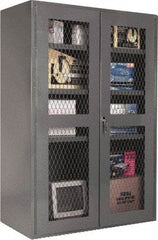 Durham - 4 Shelf Visible Storage Cabinet - Steel, 36" Wide x 18" Deep x 72" High, Gray - Industrial Tool & Supply