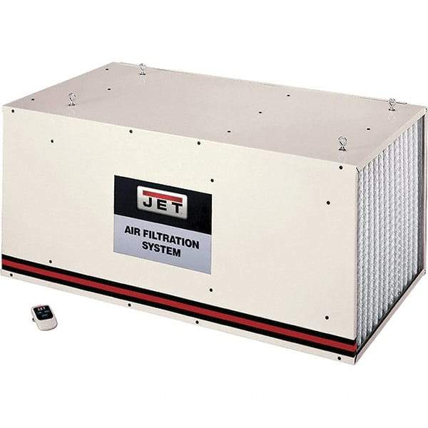 Jet - 1µm, 115 Volt Ceiling Mount Air Filtration Machine - 44" Long x 20" Deep x 24" High, 1,700 CFM Air Flow - Industrial Tool & Supply