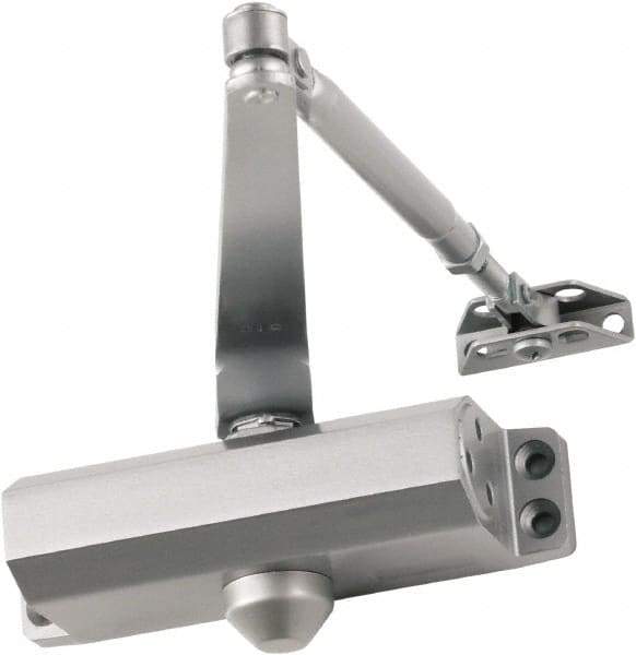 Falcon - Light-Duty ADA Complaint Door Closer Manual Damper - Aluminum Finish - Industrial Tool & Supply