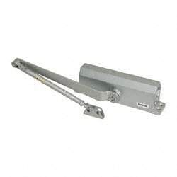 Falcon - 36" Door Width, Light-Duty ADA Complaint Door Closer Manual Damper - Aluminum Finish - Industrial Tool & Supply