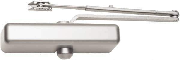Falcon - 48" Door Width, Light-Medium-Duty ADA Compliant Manual Damper - Aluminum Finish - Industrial Tool & Supply