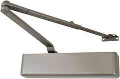 Falcon - 48" Door Width, Medium-Duty Multi-Sized Door Closer to Full Cover Manual Damper - Aluminum Finish - Industrial Tool & Supply