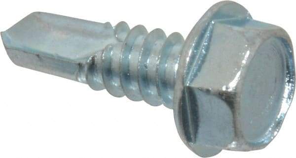 Value Collection - 5/16", Hex Washer Head, Hex Drive, 1" Length Under Head, #3 Point, Self Drilling Screw - Grade 1016-1024 Steel, Zinc-Plated Finish - Industrial Tool & Supply