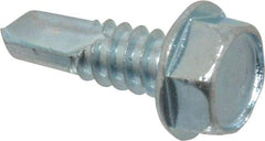 Value Collection - 5/16", Hex Washer Head, Hex Drive, 1" Length Under Head, #3 Point, Self Drilling Screw - Grade 1016-1024 Steel, Zinc-Plated Finish - Industrial Tool & Supply