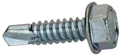 Value Collection - 5/16", Hex Washer Head, Hex Drive, 1-1/4" Length Under Head, #3 Point, Self Drilling Screw - Grade 1016-1024 Steel, Zinc-Plated Finish - Industrial Tool & Supply