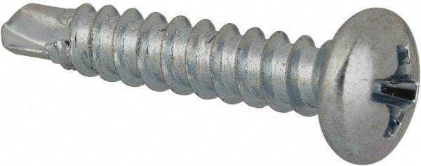 Value Collection - #6, Pan Head, Phillips Drive, 3/4" Length Under Head, #2 Point, Self Drilling Screw - Grade 1016-1024 Steel, Zinc-Plated Finish - Industrial Tool & Supply