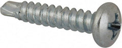 Value Collection - #6, Pan Head, Phillips Drive, 3/4" Length Under Head, #2 Point, Self Drilling Screw - Grade 1016-1024 Steel, Zinc-Plated Finish - Industrial Tool & Supply