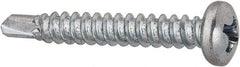 Value Collection - #6, Pan Head, Phillips Drive, 1" Length Under Head, #2 Point, Self Drilling Screw - Grade 1016-1024 Steel, Zinc-Plated Finish - Industrial Tool & Supply