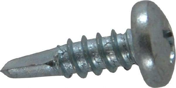 Value Collection - #10, Pan Head, Phillips Drive, 5/8" Length Under Head, #2 Point, Self Drilling Screw - Grade 1016-1024 Steel, Zinc-Plated Finish - Industrial Tool & Supply
