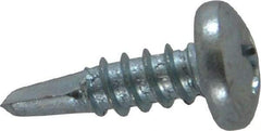 Value Collection - #10, Pan Head, Phillips Drive, 5/8" Length Under Head, #2 Point, Self Drilling Screw - Grade 1016-1024 Steel, Zinc-Plated Finish - Industrial Tool & Supply