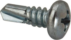 Value Collection - 1/4", Pan Head, Phillips Drive, 3/4" Length Under Head, #3 Point, Self Drilling Screw - Grade 1016-1024 Steel, Zinc-Plated Finish - Industrial Tool & Supply