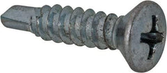 Value Collection - #8, Oval Head, Phillips Drive, 3/4" OAL, #2 Point, Self Drilling Screw - Grade 1016-1024 Steel, Zinc-Plated Finish - Industrial Tool & Supply