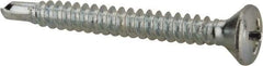 Value Collection - #8, Oval Head, Phillips Drive, 1-1/2" OAL, #2 Point, Self Drilling Screw - Grade 1016-1024 Steel, Zinc-Plated Finish - Industrial Tool & Supply