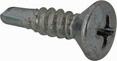 Value Collection - #10, Oval Head, Phillips Drive, 3/4" OAL, #2 Point, Self Drilling Screw - Grade 1016-1024 Steel, Zinc-Plated Finish - Industrial Tool & Supply
