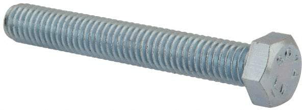 Value Collection - 3/8-16 UNC, 2-3/4" Length Under Head Hex Head Cap Screw - Fully Threaded, Grade 2 Steel, Zinc-Plated Finish, 9/16" Hex - Industrial Tool & Supply