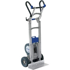 Wesco Industrial Products - 725 Lb Capacity 47" OAH Stair Climbing Battery Powered Hand Truck - Ergonomic Dual Grip Handle, Aluminum, Microcellular Wheels - Industrial Tool & Supply