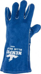 MCR Safety - Size L Jersey Lined Cowhide Welding Glove - Blue, Left Hand - Industrial Tool & Supply