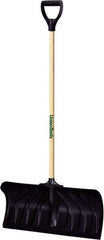 UnionTools - 24 Inch Wide Blade x 11 Inch High Blade Pusher Snow Shovel - 45 Inch Long Hardwood Handle - Industrial Tool & Supply