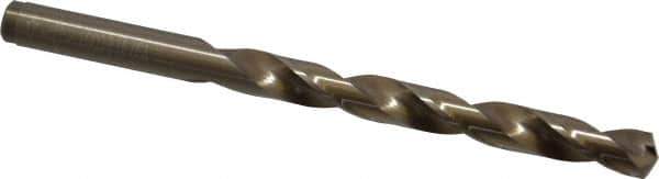 Cleveland - 8.03mm 135° Cobalt Jobber Drill - Oxide/Gold Finish, Right Hand Cut, Spiral Flute, Straight Shank, 4-1/2" OAL, Split Point - Industrial Tool & Supply