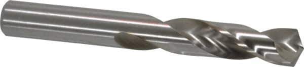 Cleveland - 7/16" 135° Spiral Flute High Speed Steel Screw Machine Drill Bit - Bright Finish, Right Hand Cut, 2-1/16" Flute Length, 3-7/16" OAL, Split Point, Straight Shank - Industrial Tool & Supply