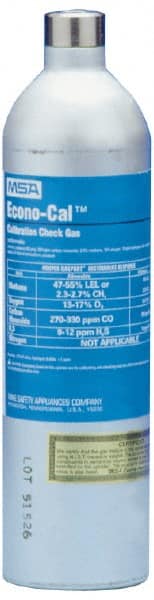 MSA - Calibration Gas & Equipment Type: Calibration Gas Gas Contents: CH4 - 1.45%; Carbon Monoxide - 60 ppm; Hydrogen Sulfide - 20 ppm; Oxygen - 15% - Industrial Tool & Supply
