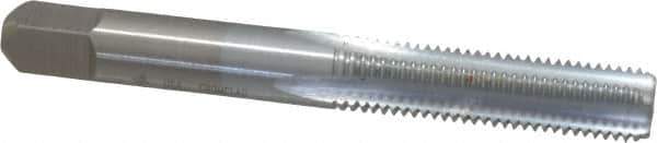 Made in USA - 5/16-24 UNF 3B 4 Flute Chrome Finish High Speed Steel Straight Flute Standard Hand Tap - Bottoming, Right Hand Thread, 2-23/32" OAL, 1-1/8" Thread Length, H3 Limit, Oversize - Exact Industrial Supply