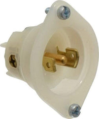 Leviton - 125/250 VAC, 15 Amp, ML-3P NEMA, Ungrounded Inlet - 3 Poles, 3 Wire, Male End, White, Steel - Industrial Tool & Supply