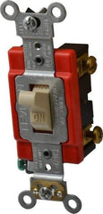 Leviton - 1 Pole, 120 to 277 VAC, 20 Amp, Industrial Grade, Toggle, Wall and Dimmer Light Switch - 1.31 Inch Wide x 4.06 Inch High - Industrial Tool & Supply
