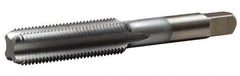 Made in USA - 1/4-28 UNF 4 Flute Chrome Finish High Speed Steel Straight Flute Standard Hand Tap - Bottoming, Right Hand Thread, 2-1/2" OAL, 1" Thread Length, H2 Limit, Oversize - Exact Industrial Supply