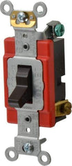 Leviton - 3 Pole, 120 to 277 VAC, 20 Amp, Industrial Grade, Toggle, Wall and Dimmer Light Switch - 1.31 Inch Wide x 4.06 Inch High - Industrial Tool & Supply