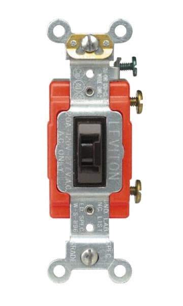 Leviton - 4 Pole, 120 to 277 VAC, 20 Amp, Industrial Grade, Key Lock, Wall and Dimmer Light Switch - 4.06 Inch High - Industrial Tool & Supply