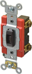 Leviton - 1 Pole, 120 to 277 VAC, 20 Amp, Industrial Grade, Toggle, Wall and Dimmer Light Switch - 1.31 Inch Wide x 4.06 Inch High - Industrial Tool & Supply