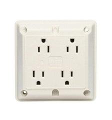 Hubbell Wiring Device-Kellems - 125 VAC, 20 Amp, 5-20R NEMA Configuration, Brown, Specification Grade, Self Grounding Fourplex Receptacle - 1 Phase, 2 Poles, 3 Wire, Flush Mount, Impact Resistant - Industrial Tool & Supply