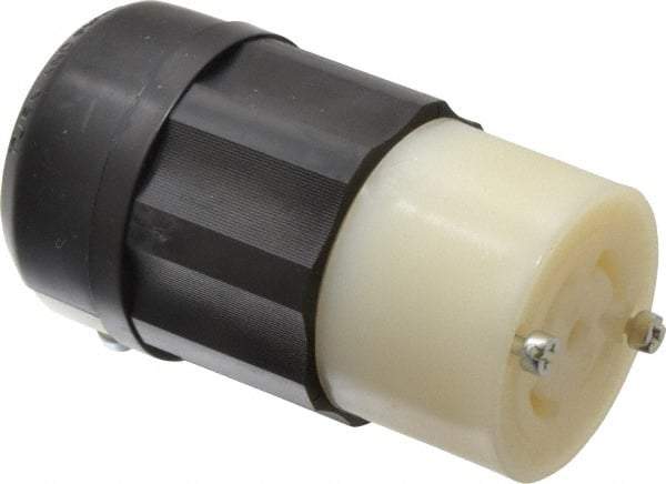 Leviton - 277/480 VAC, 30 Amp, L22-30R Configuration, Industrial Grade, Self Grounding Connector - 3 Phase, 4 Poles, 0.595 to 1.15 Inch Cord Diameter - Industrial Tool & Supply