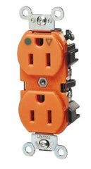 Leviton - 125 VAC, 20 Amp, 5-20R NEMA Configuration, Orange, Industrial Grade, Isolated Ground Duplex Receptacle - 1 Phase, 2 Poles, 3 Wire, Flush Mount, Tamper Resistant - Industrial Tool & Supply