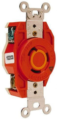 Leviton - 125 VAC, 20 Amp, L5-20R NEMA Configuration, Orange, Industrial Grade, Isolated Ground Single Receptacle - 1 Phase, 2 Poles, 3 Wire, Flush Mount - Industrial Tool & Supply