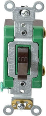 Leviton - 1 Pole, 120 to 277 VAC, 30 Amp, Industrial Grade, Toggle, Wall and Dimmer Light Switch - 1.31 Inch Wide x 4.06 Inch High - Industrial Tool & Supply