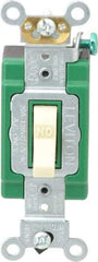 Leviton - 1 Pole, 120 to 277 VAC, 30 Amp, Industrial Grade, Toggle, Wall and Dimmer Light Switch - 1.31 Inch Wide x 4.06 Inch High - Industrial Tool & Supply