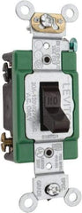 Leviton - 2 Pole, 120 to 277 VAC, 30 Amp, Industrial Grade, Toggle, Wall and Dimmer Light Switch - 1.31 Inch Wide x 4.06 Inch High - Industrial Tool & Supply