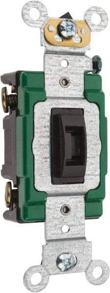 Leviton - 1 Pole, 120 to 277 VAC, 30 Amp, Industrial Grade, Toggle, Wall and Dimmer Light Switch - 1.31 Inch Wide x 4.06 Inch High - Industrial Tool & Supply