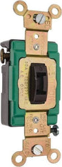 Leviton - 3 Pole, 120 to 277 VAC, 30 Amp, Industrial Grade, Toggle, Wall and Dimmer Light Switch - 1.31 Inch Wide x 4.06 Inch High - Industrial Tool & Supply