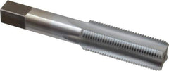Made in USA - 3/4-16 UNF 3B 4 Flute Chrome Finish High Speed Steel Straight Flute Standard Hand Tap - Bottoming, Right Hand Thread, 4-1/4" OAL, 2" Thread Length, H3 Limit, Oversize - Exact Industrial Supply
