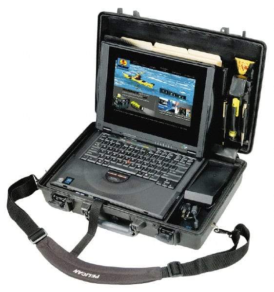 Pelican Products, Inc. - 13-15/16" Wide x 13-15/16" Deep x 4-11/16" High, Laptop/Tablet Case - Black, Plastic - Industrial Tool & Supply