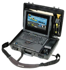 Pelican Products, Inc. - 13-15/16" Wide x 13-15/16" Deep x 4-11/16" High, Laptop/Tablet Case - Black, Plastic - Industrial Tool & Supply