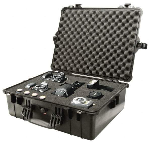 Pelican Products, Inc. - 19-23/64" Wide x 19-7/16" Deep x 8-51/64" High, Clamshell Hard Case - Black, Plastic - Industrial Tool & Supply