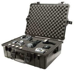 Pelican Products, Inc. - 19-23/64" Wide x 19-7/16" Deep x 8-51/64" High, Clamshell Hard Case - Black, Plastic - Industrial Tool & Supply